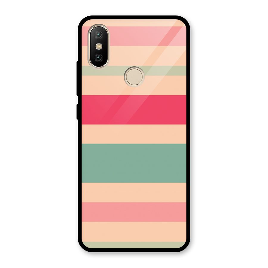 Pastel Stripes Vintage Glass Back Case for Redmi A2