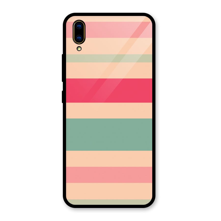 Pastel Stripes Vintage Glass Back Case for Vivo V11 Pro