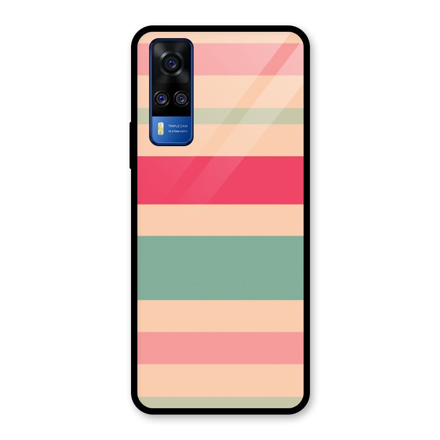 Pastel Stripes Vintage Glass Back Case for Vivo Y31
