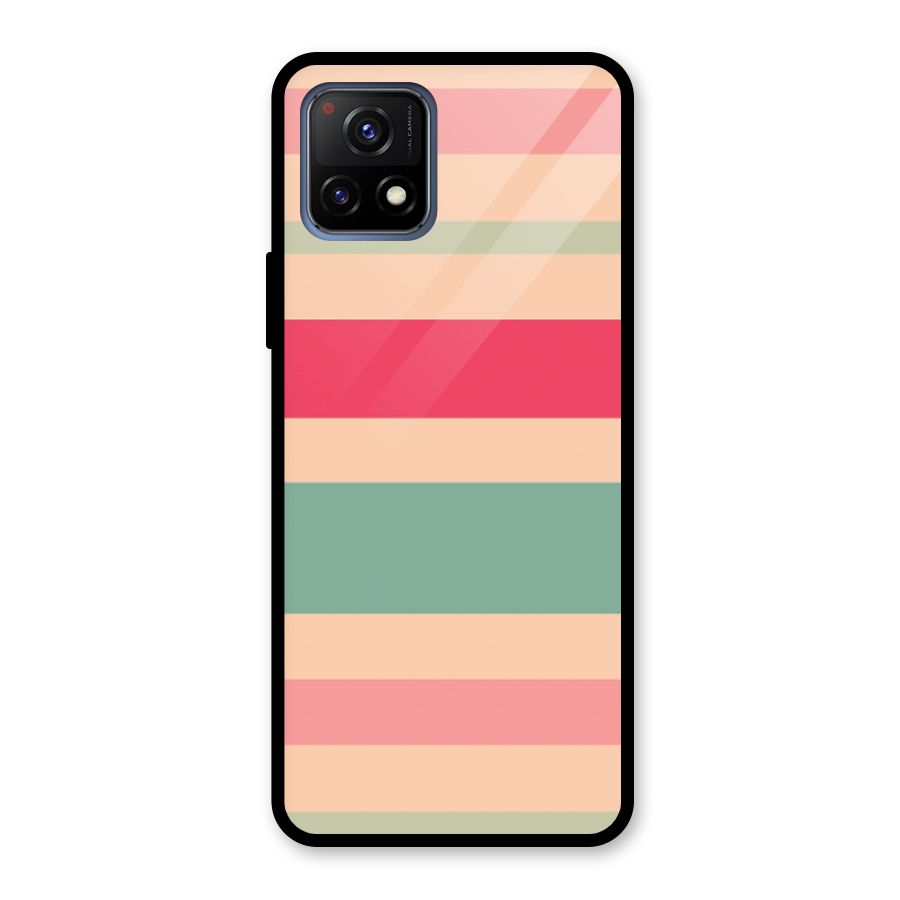 Pastel Stripes Vintage Glass Back Case for Vivo Y72 5G