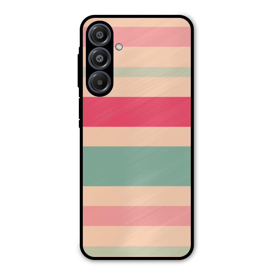 Pastel Stripes Vintage Metal Back Case for Galaxy A16 5G