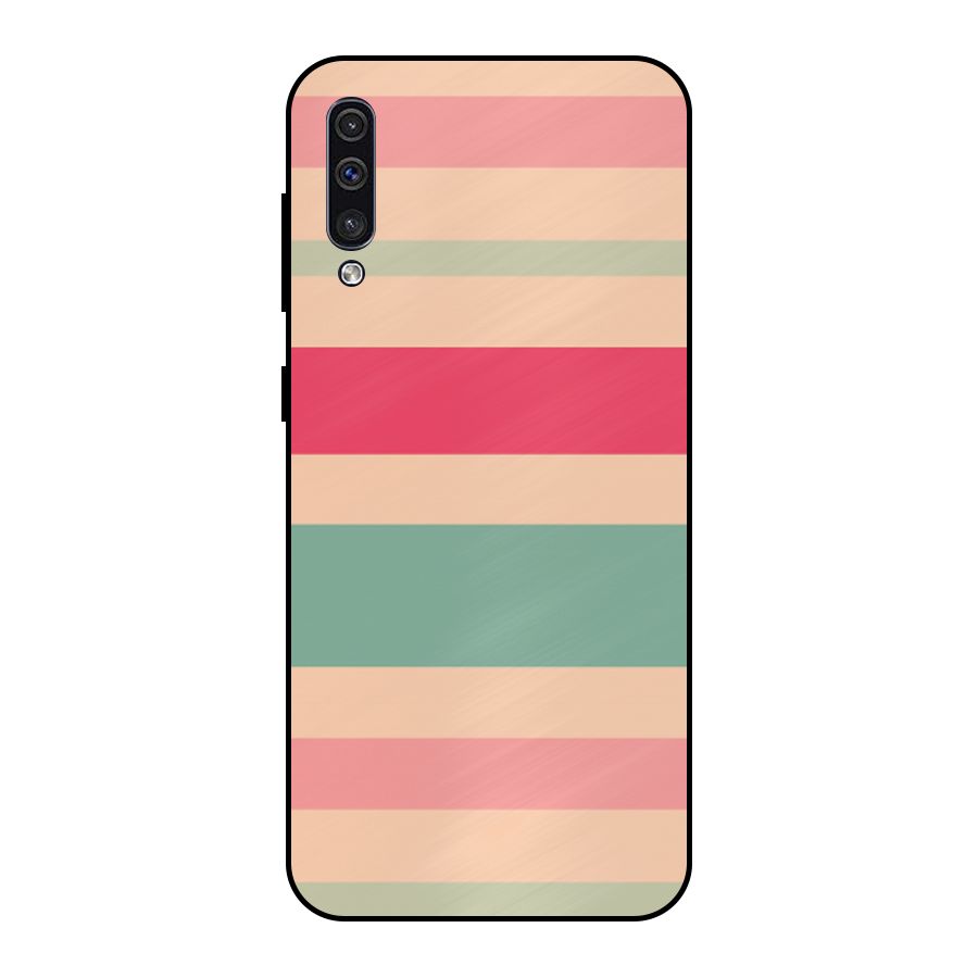 Pastel Stripes Vintage Metal Back Case for Galaxy A30s
