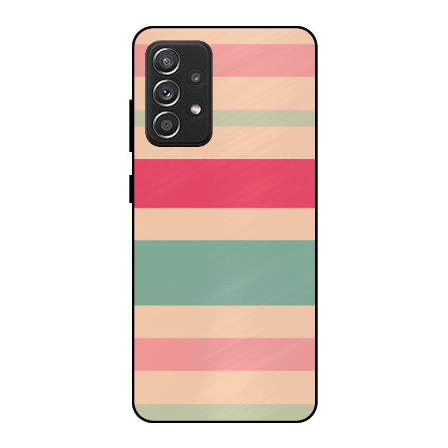 Pastel Stripes Vintage Metal Back Case for Galaxy A52s 5G
