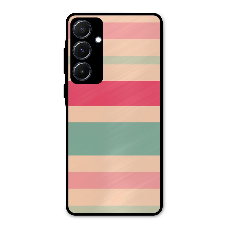 Pastel Stripes Vintage Metal Back Case for Galaxy A55