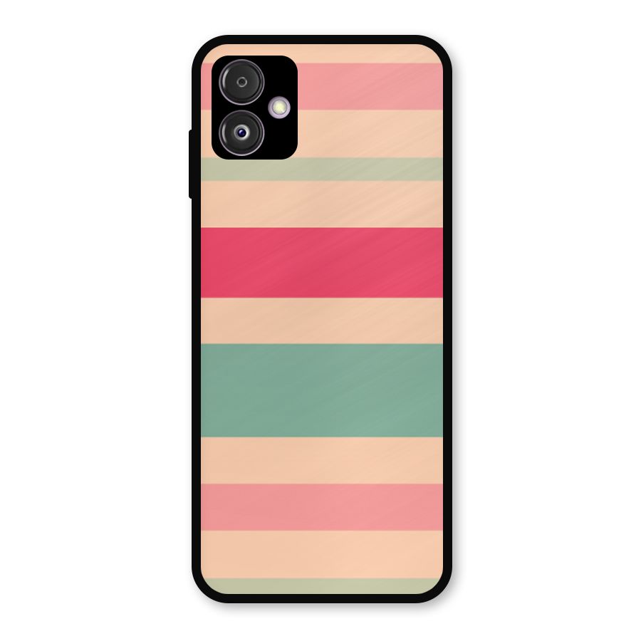 Pastel Stripes Vintage Metal Back Case for Galaxy F14