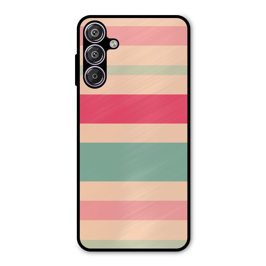 Pastel Stripes Vintage Metal Back Case for Galaxy F15