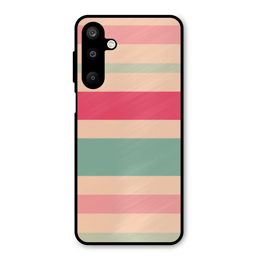 Pastel Stripes Vintage Metal Back Case for Galaxy M16