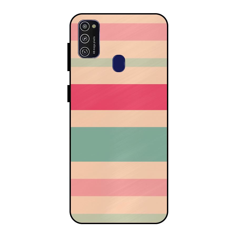 Pastel Stripes Vintage Metal Back Case for Galaxy M30s