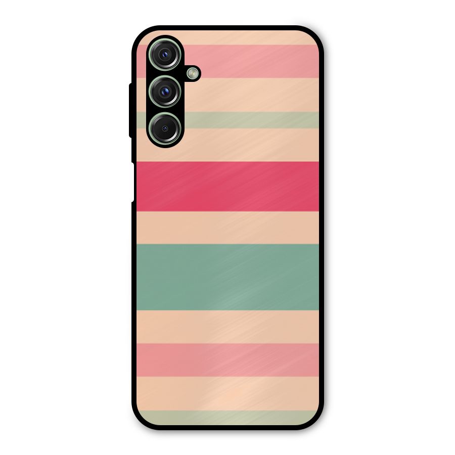 Pastel Stripes Vintage Metal Back Case for Galaxy M34