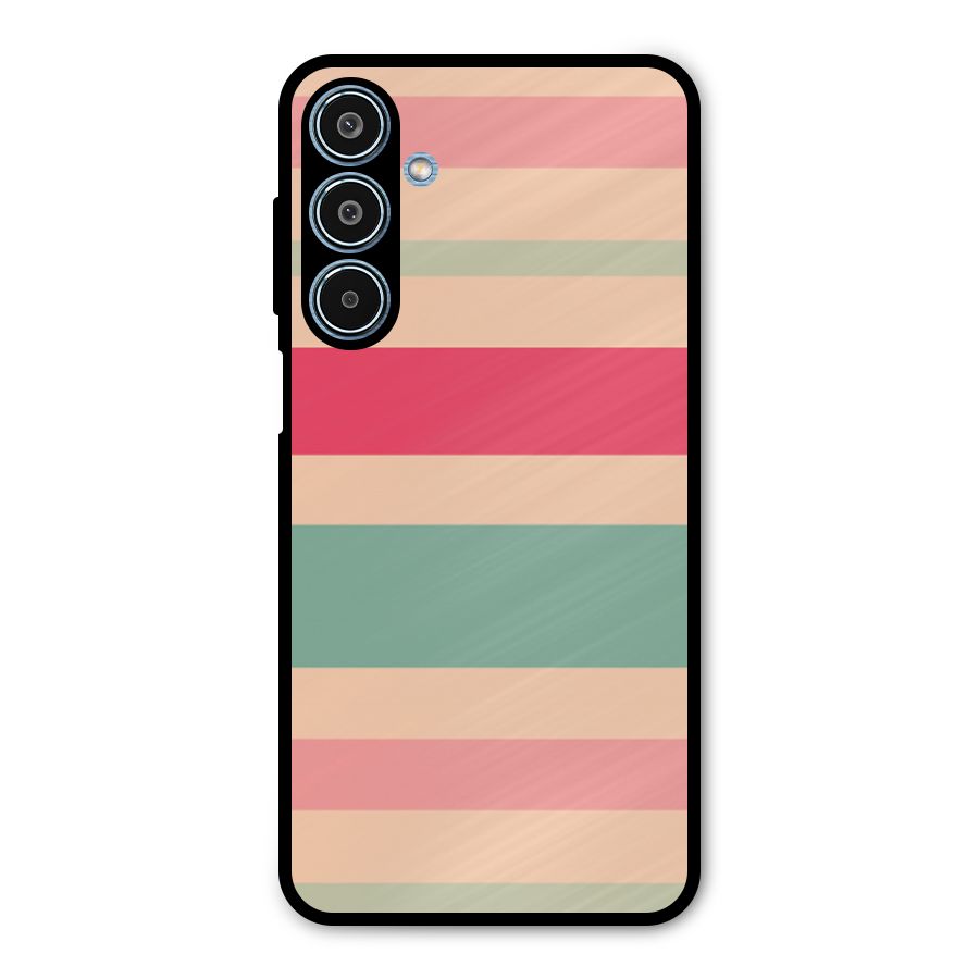 Pastel Stripes Vintage Metal Back Case for Galaxy M35
