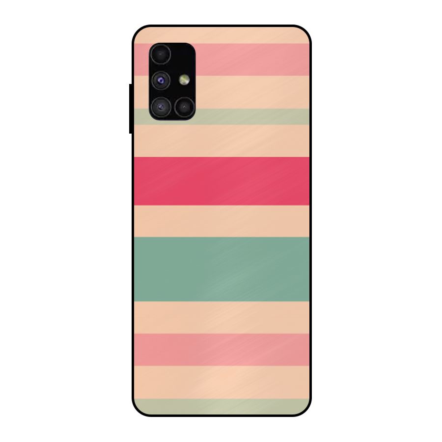 Pastel Stripes Vintage Metal Back Case for Galaxy M51