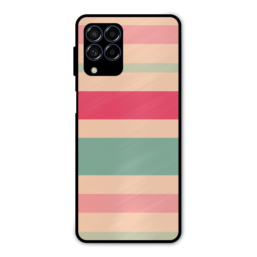 Pastel Stripes Vintage Metal Back Case for Galaxy M53 5G