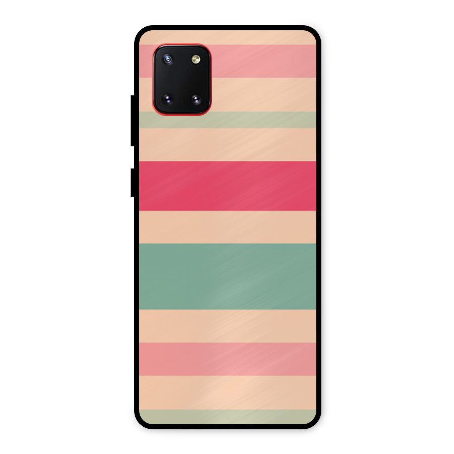 Pastel Stripes Vintage Metal Back Case for Galaxy Note 10 Lite