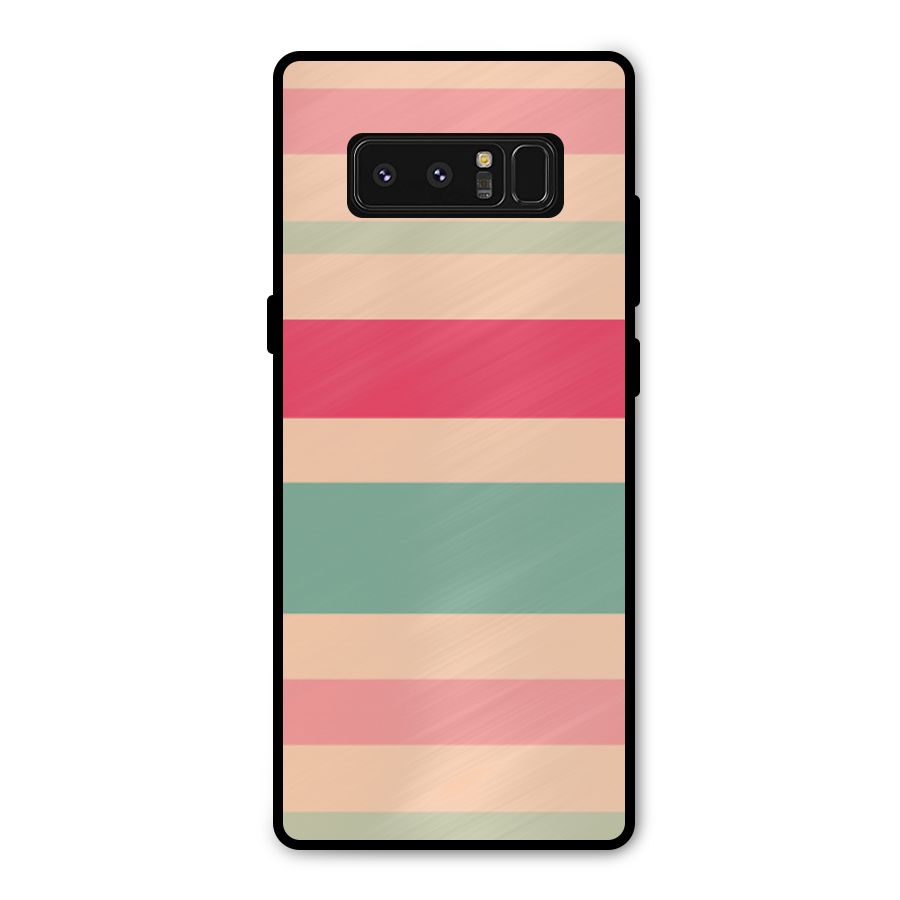 Pastel Stripes Vintage Metal Back Case for Galaxy Note 8