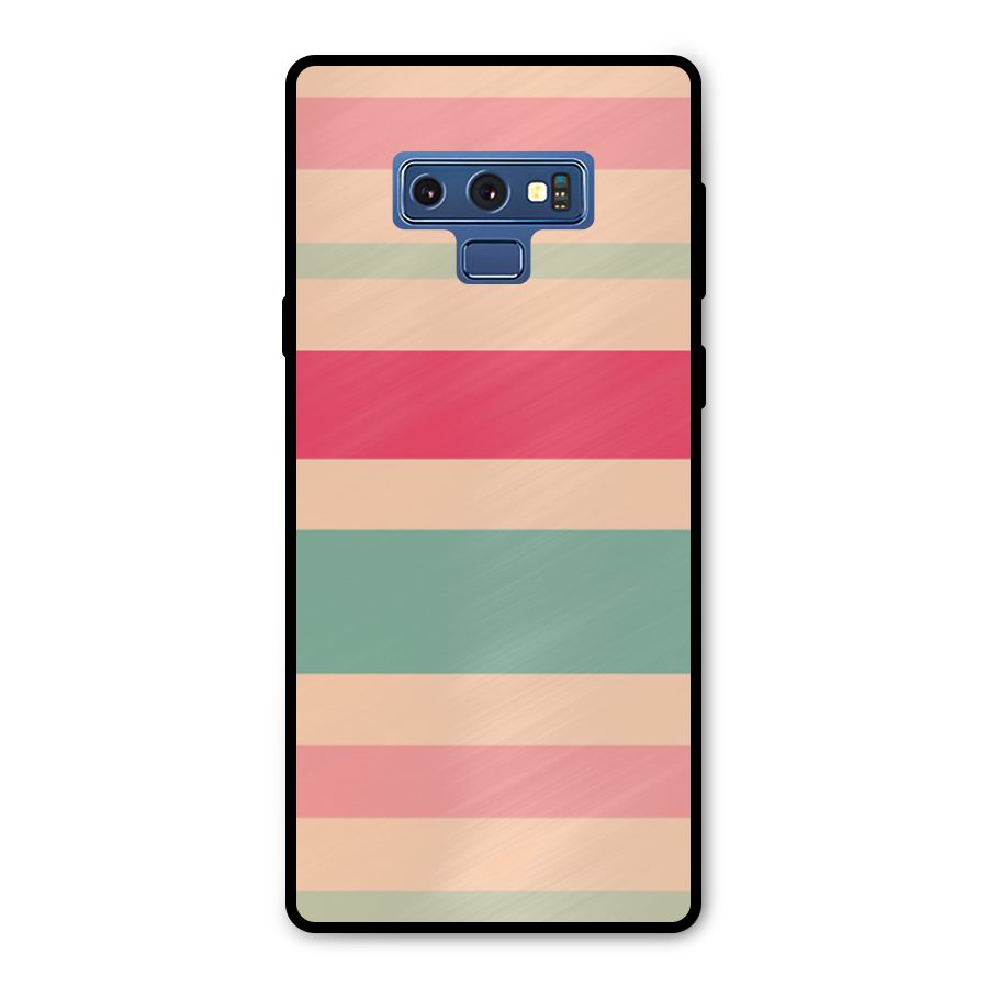 Pastel Stripes Vintage Metal Back Case for Galaxy Note 9
