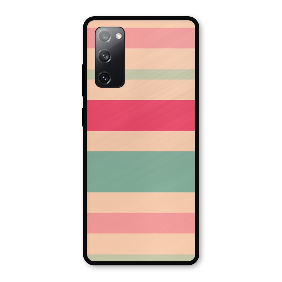Pastel Stripes Vintage Metal Back Case for Galaxy S20 FE 5G