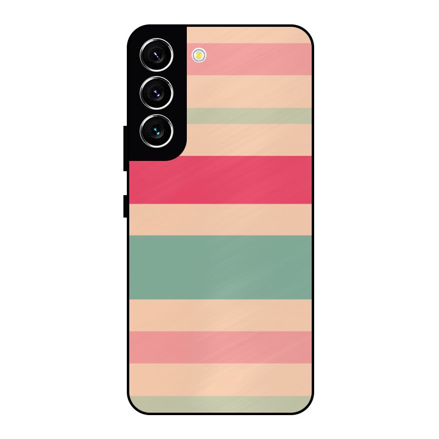 Pastel Stripes Vintage Metal Back Case for Galaxy S22 5G
