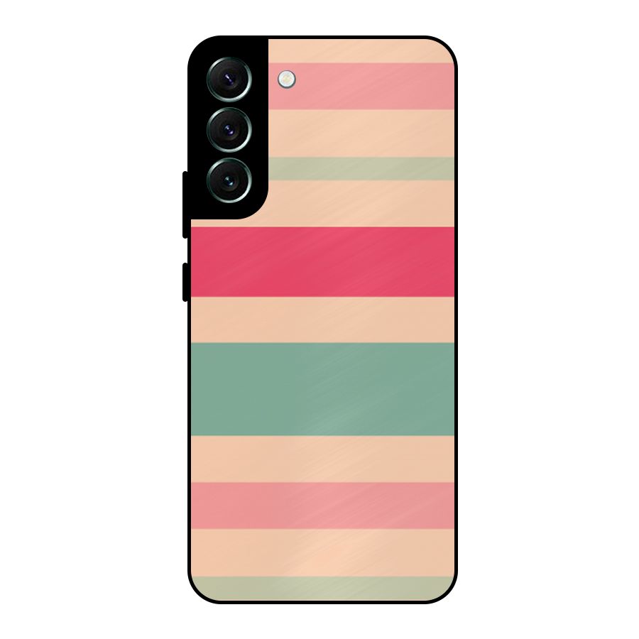 Pastel Stripes Vintage Metal Back Case for Galaxy S22 Plus 5G