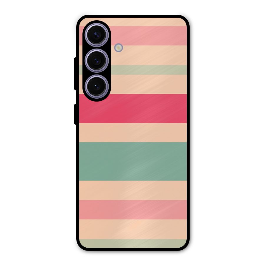 Pastel Stripes Vintage Metal Back Case for Galaxy S24