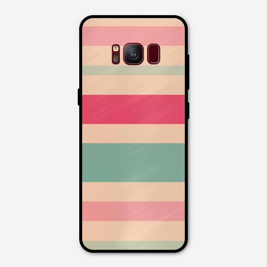 Pastel Stripes Vintage Metal Back Case for Galaxy S8