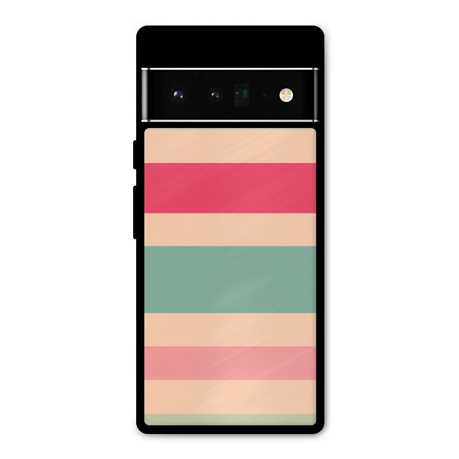 Pastel Stripes Vintage Metal Back Case for Google Pixel 6 Pro