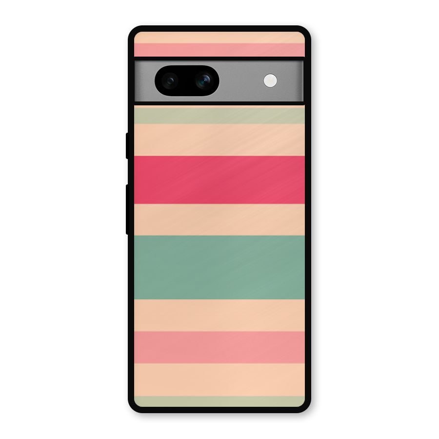 Pastel Stripes Vintage Metal Back Case for Google Pixel 7a