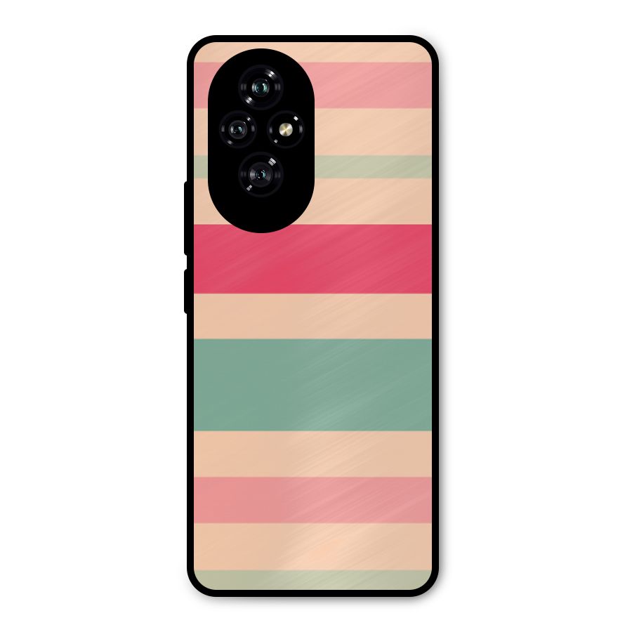 Pastel Stripes Vintage Metal Back Case for Honor 200