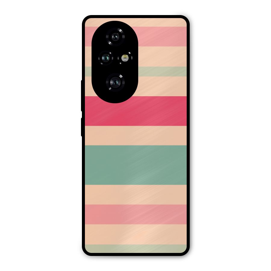 Pastel Stripes Vintage Metal Back Case for Honor 200 Pro