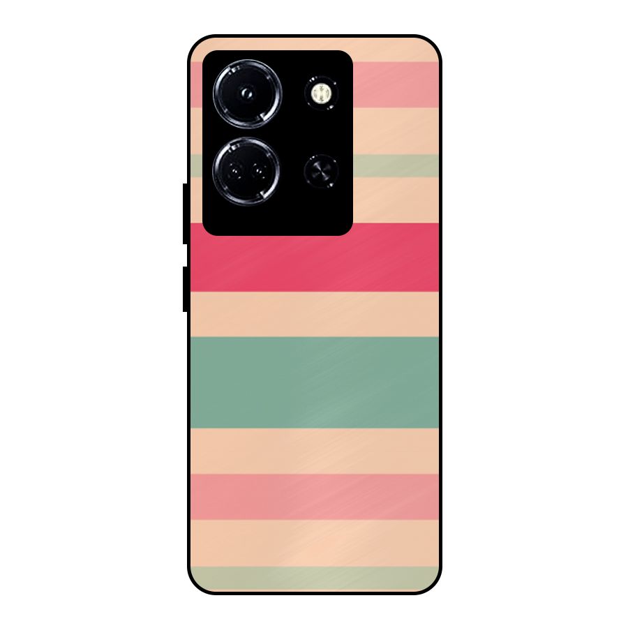 Pastel Stripes Vintage Metal Back Case for Infinix Note 30 5G