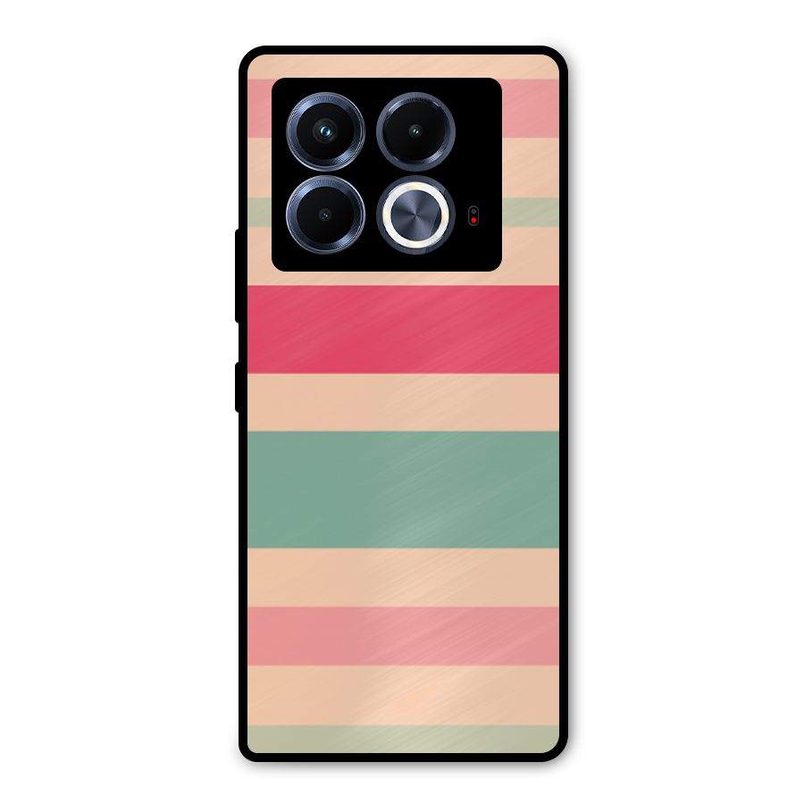 Pastel Stripes Vintage Metal Back Case for Infinix Note 40 5G