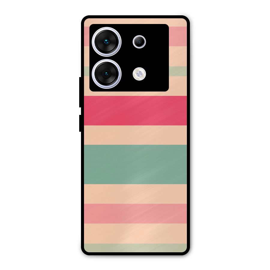 Pastel Stripes Vintage Metal Back Case for Infinix Zero 30 5G