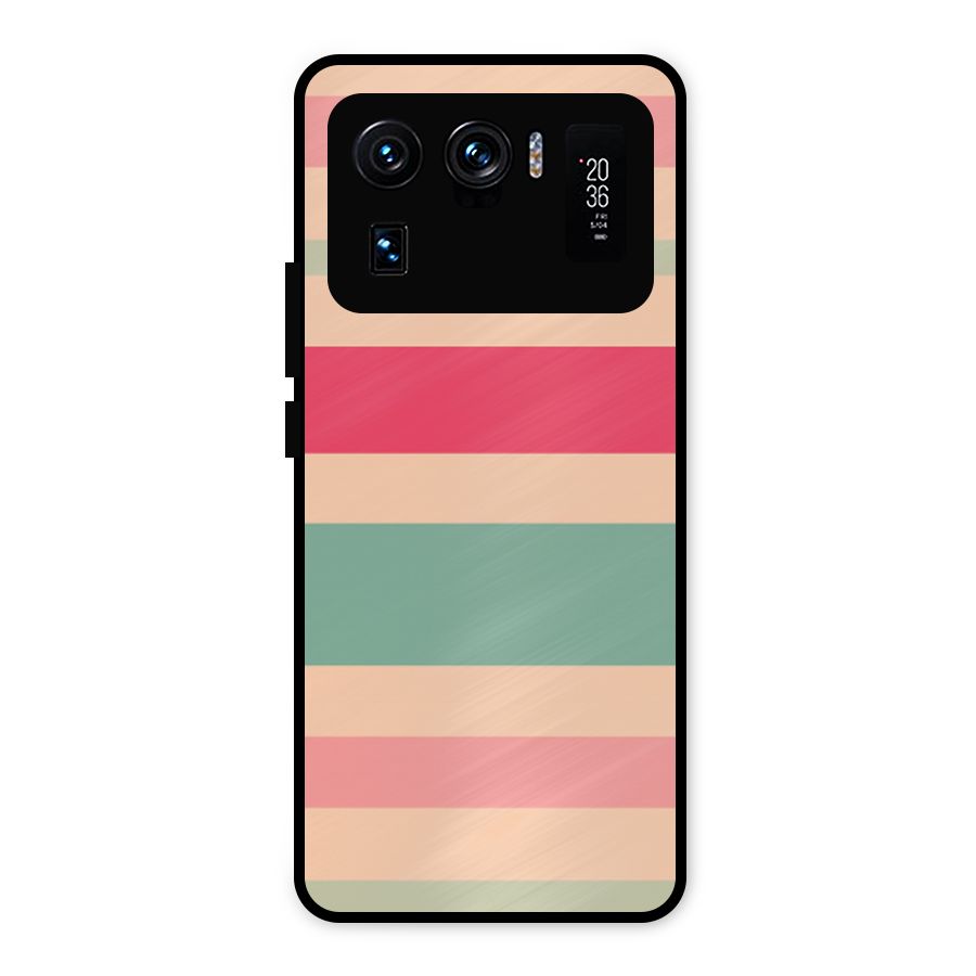 Pastel Stripes Vintage Metal Back Case for Mi 11 Ultra