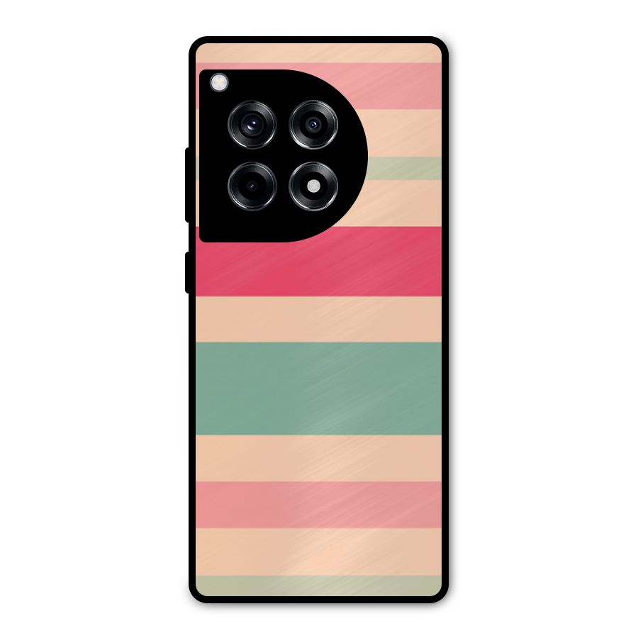 Pastel Stripes Vintage Metal Back Case for OnePlus 12R