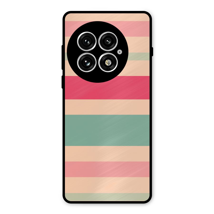 Pastel Stripes Vintage Metal Back Case for OnePlus 13