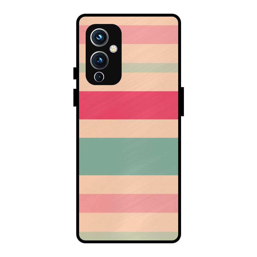 Pastel Stripes Vintage Metal Back Case for OnePlus 9