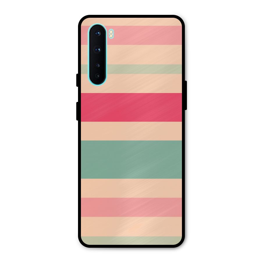Pastel Stripes Vintage Metal Back Case for OnePlus Nord
