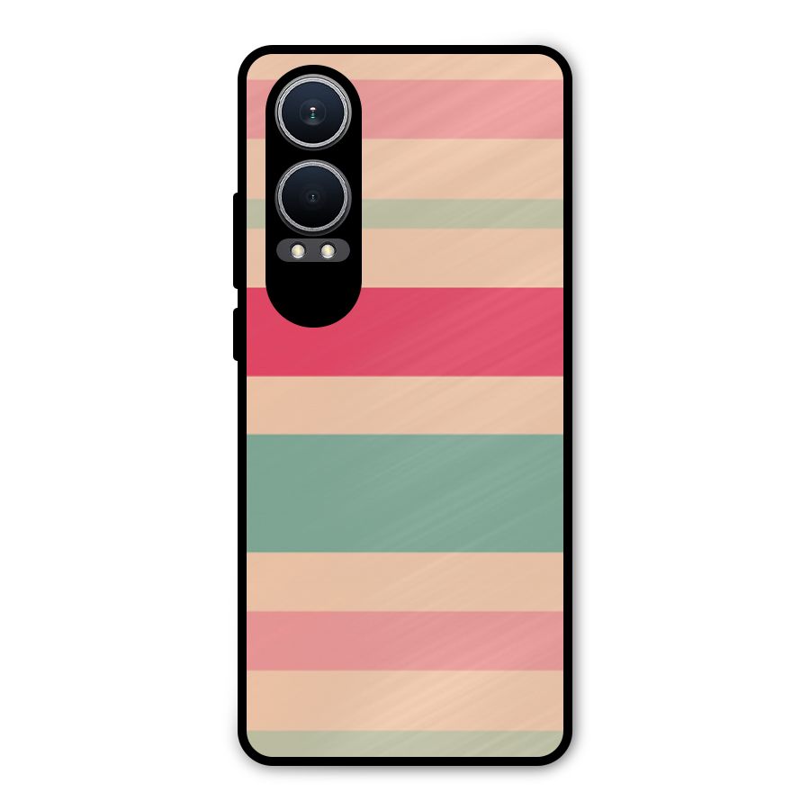 Pastel Stripes Vintage Metal Back Case for OnePlus Nord CE4 Lite