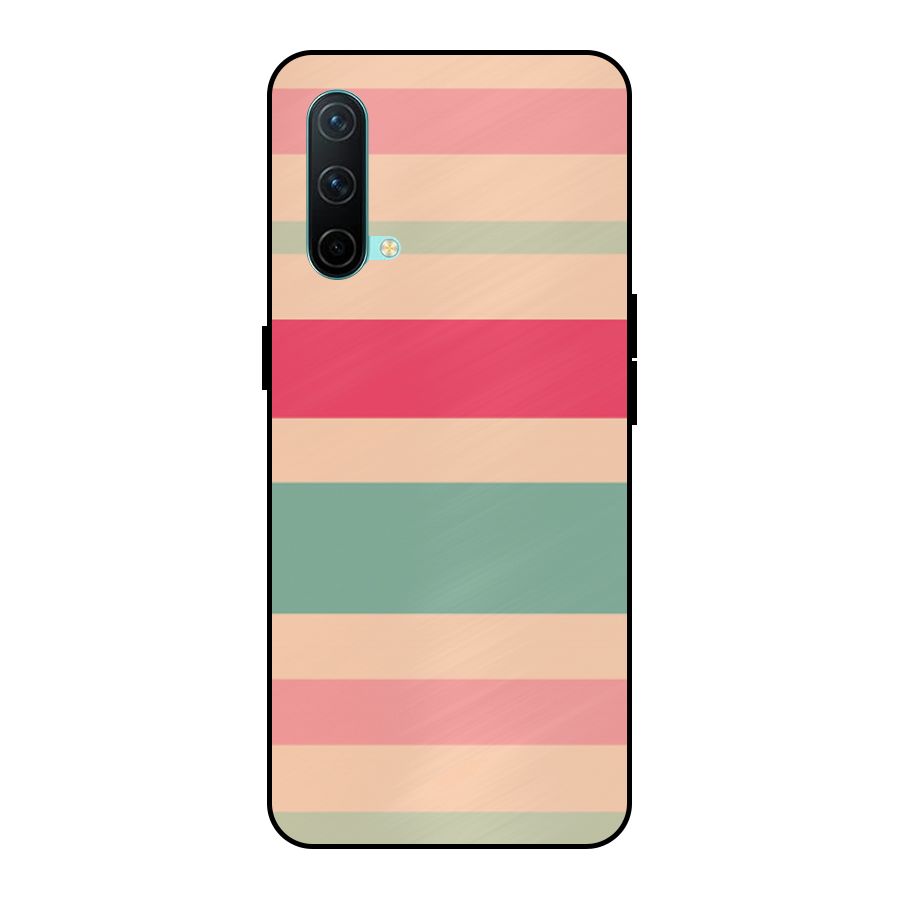 Pastel Stripes Vintage Metal Back Case for OnePlus Nord CE 5G