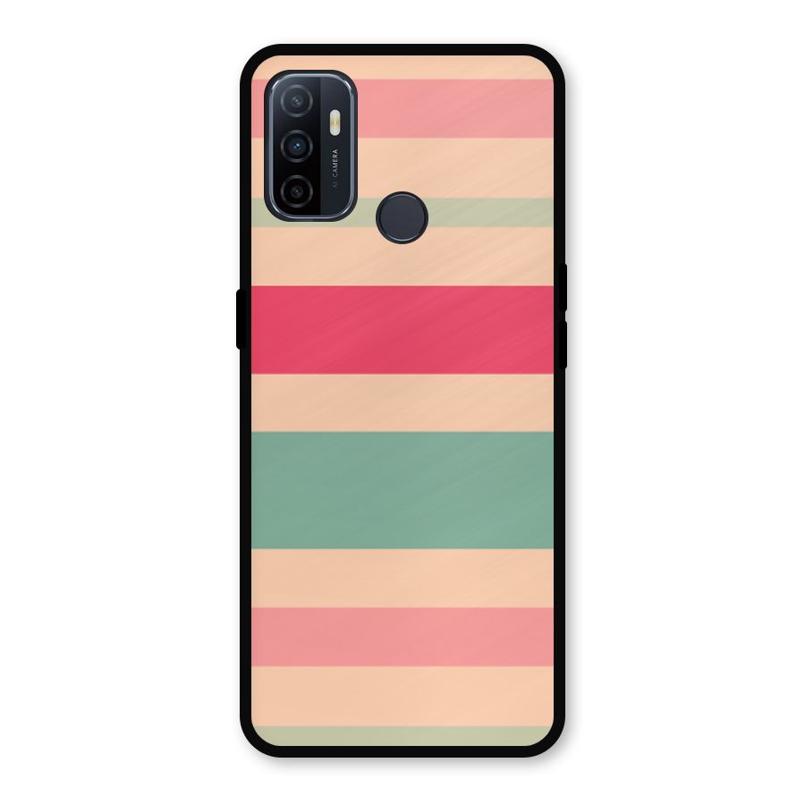 Pastel Stripes Vintage Metal Back Case for Oppo A53