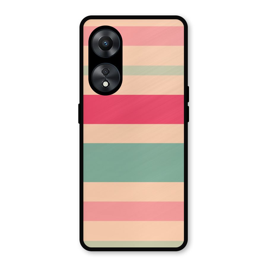 Pastel Stripes Vintage Metal Back Case for Oppo A78