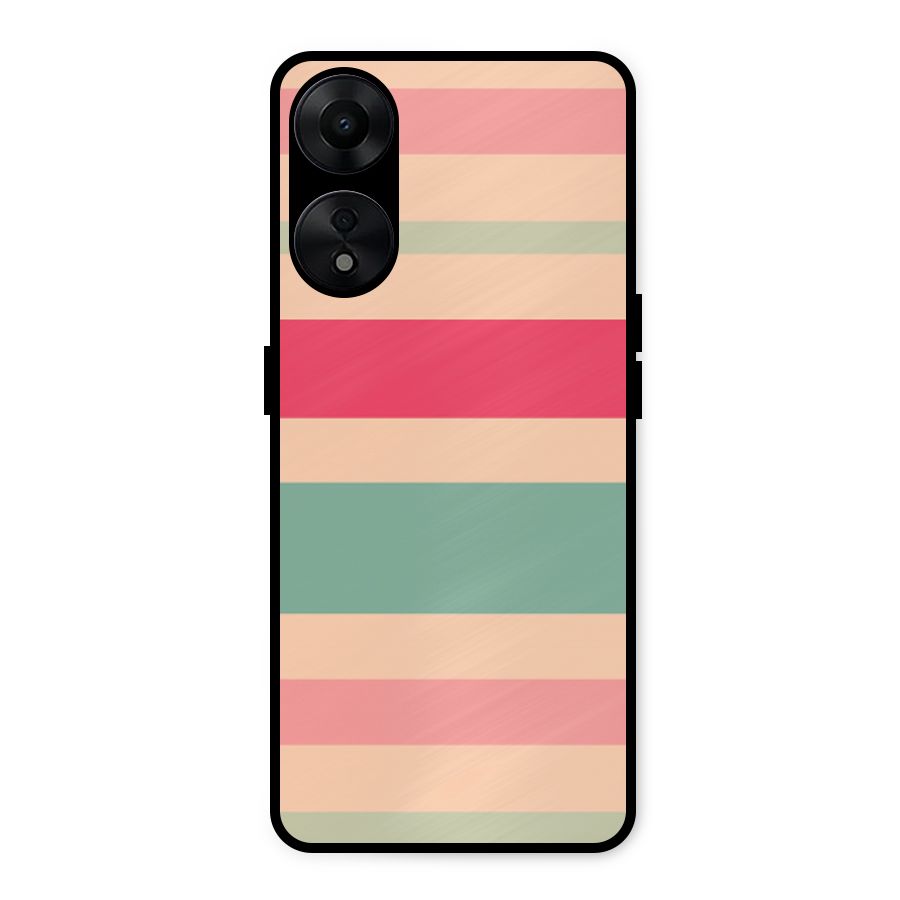 Pastel Stripes Vintage Metal Back Case for Oppo A78 5G