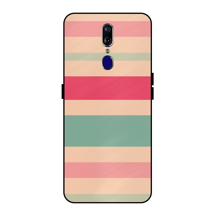 Pastel Stripes Vintage Metal Back Case for Oppo F11