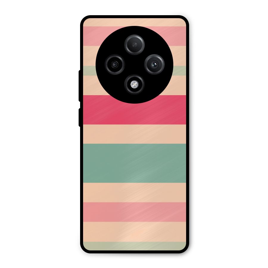 Pastel Stripes Vintage Metal Back Case for Oppo F27 Pro Plus