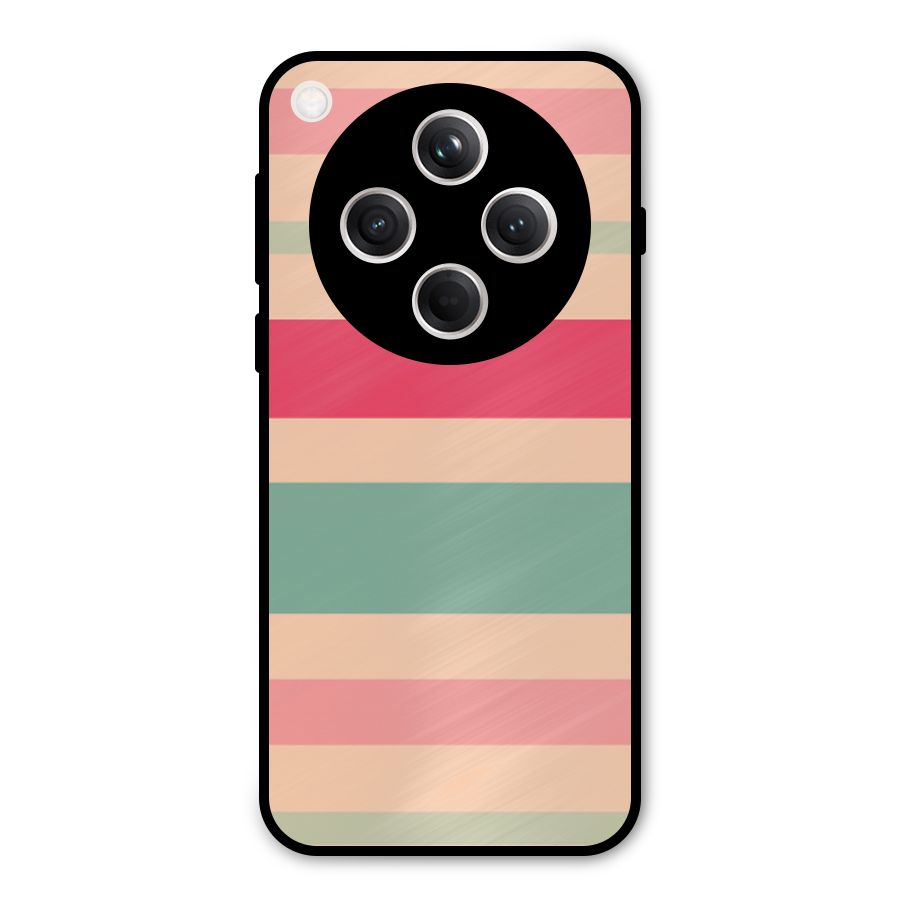 Pastel Stripes Vintage Metal Back Case for Oppo Find X8