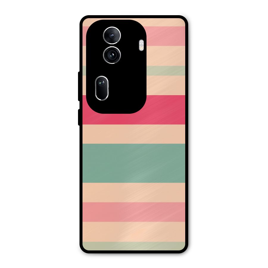 Pastel Stripes Vintage Metal Back Case for Oppo Reno11 Pro 5G