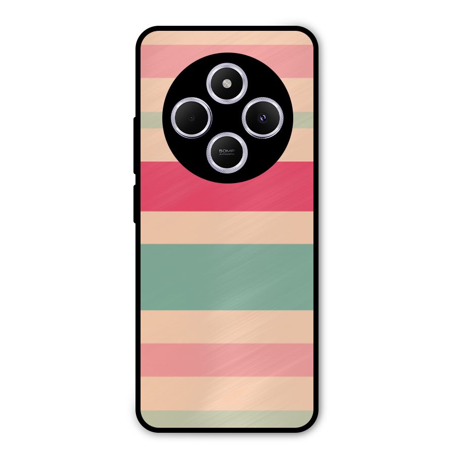 Pastel Stripes Vintage Metal Back Case for Poco C75 5G