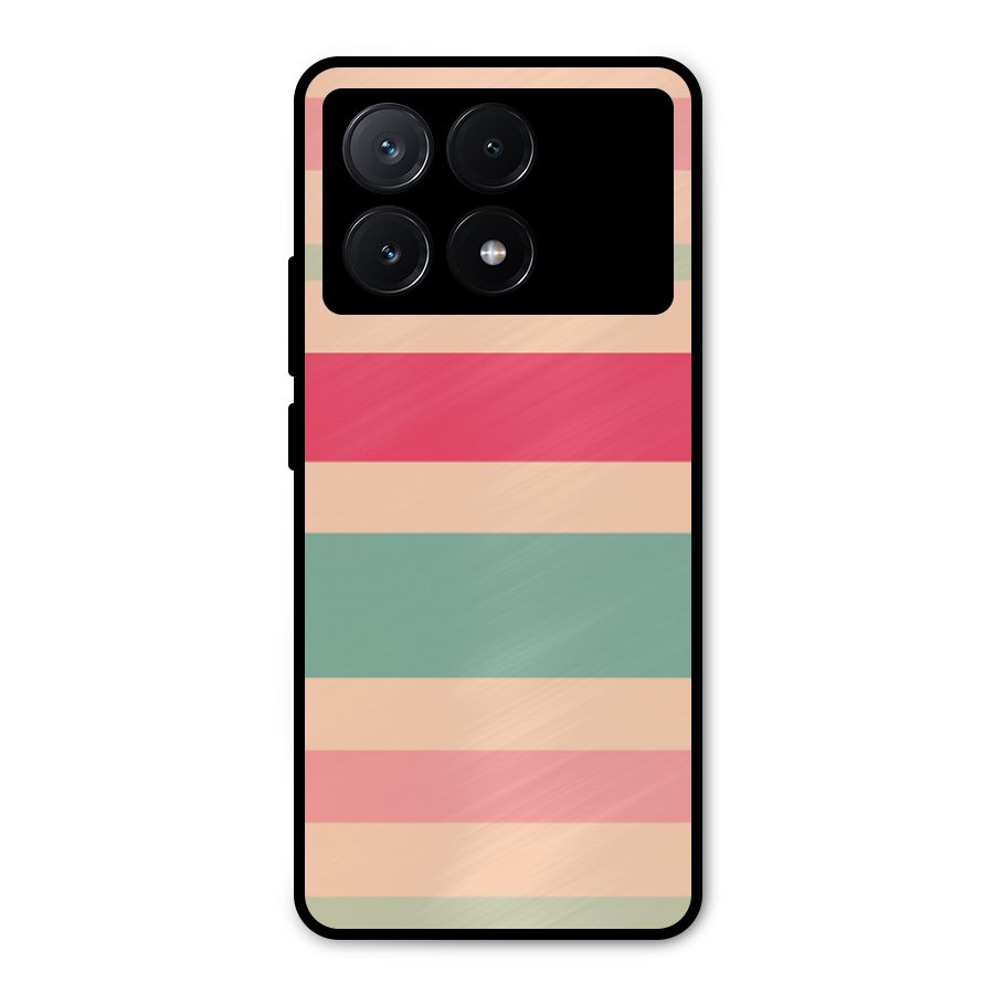 Pastel Stripes Vintage Metal Back Case for Poco X6 Pro