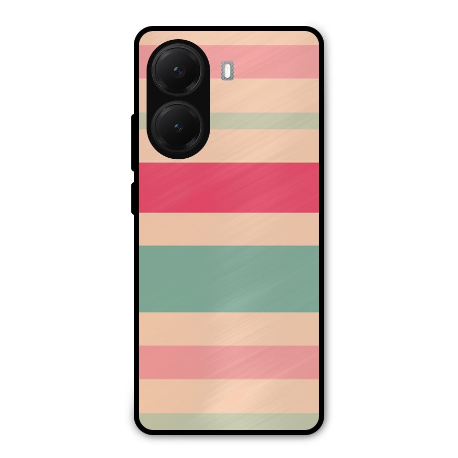 Pastel Stripes Vintage Metal Back Case for Poco X7 Pro