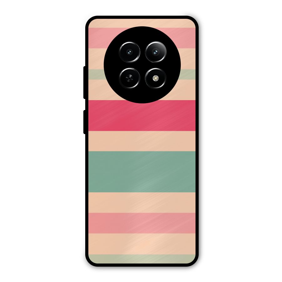 Pastel Stripes Vintage Metal Back Case for Realme 13