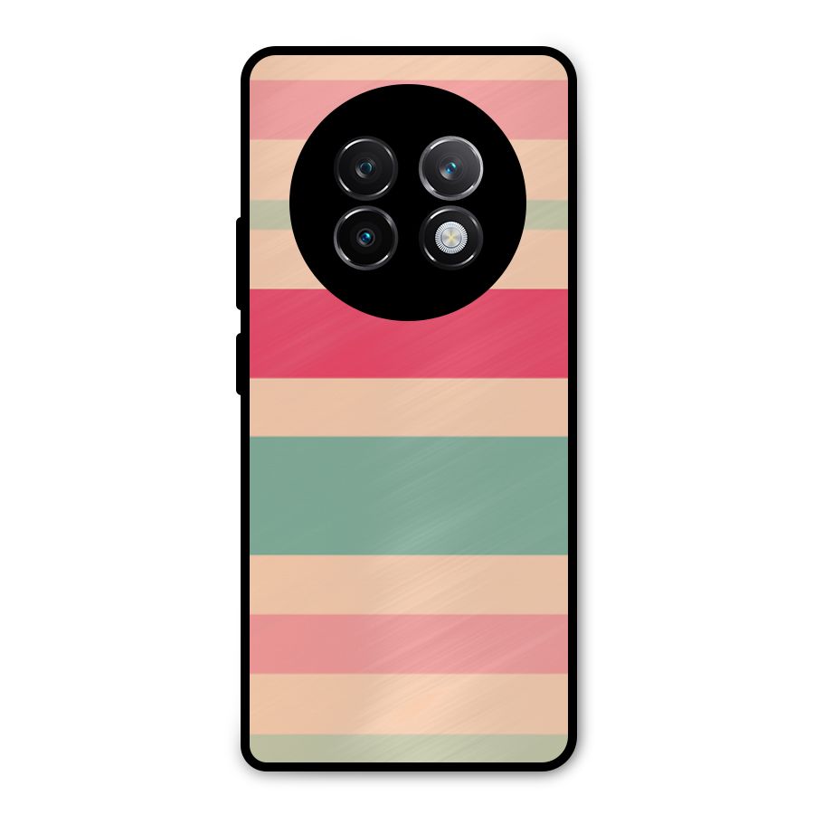 Pastel Stripes Vintage Metal Back Case for Realme 13 Plus